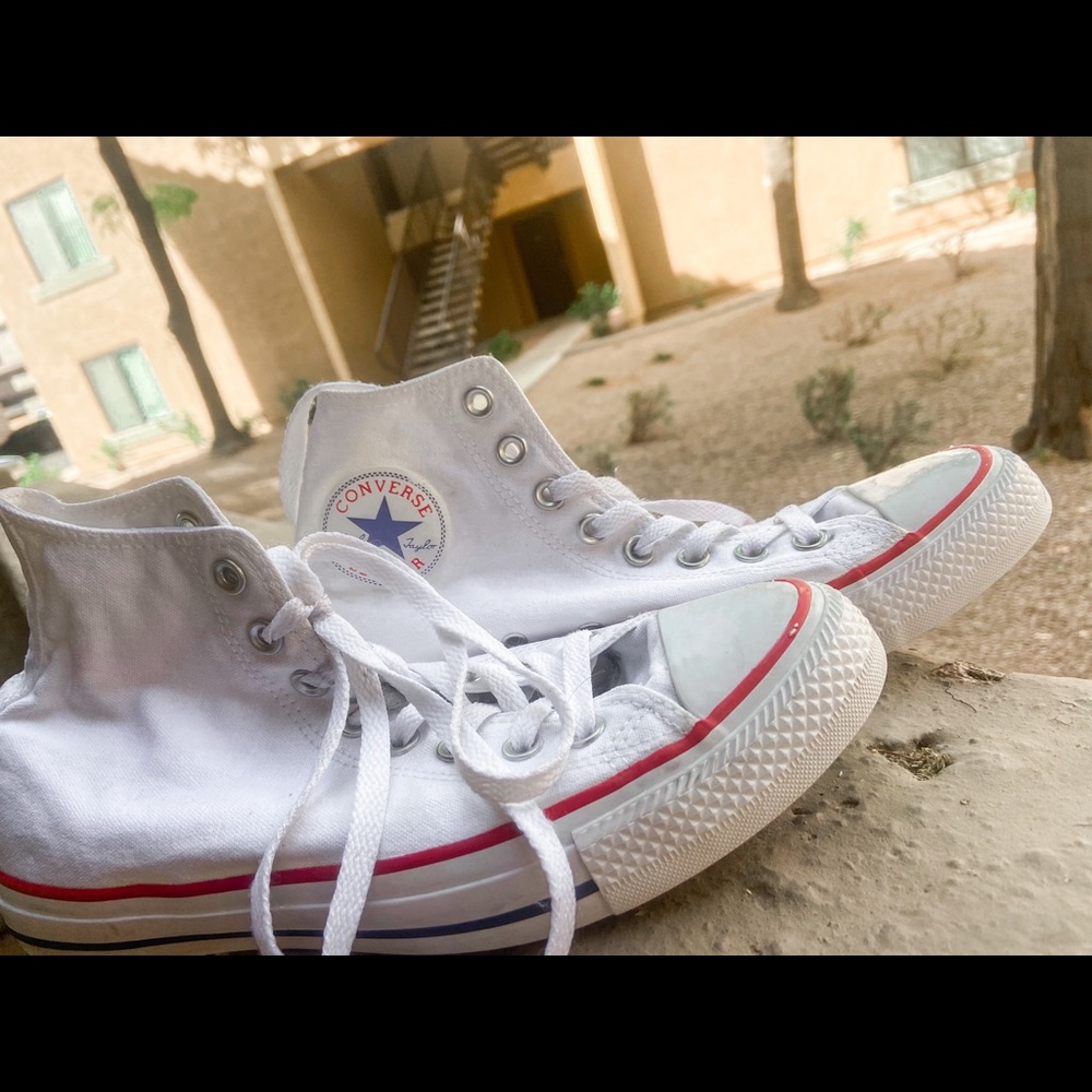 White Converse High Tops